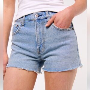 Abercrombie High Rise Mom Short Blue Denim